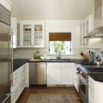 U şeklinde beyaz mutfak tasarımı
