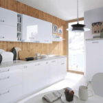 İskandinav iç beyaz mutfak tasarımı