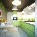 lielas zaļas virtuves dizains