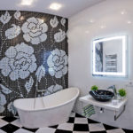 Bathroom design smooth transition from black to white