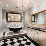 Bathroom design wide with wide mirrors