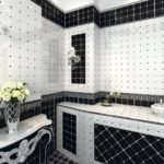 Siyah ve beyaz art deco tarzı banyo tasarımı