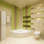 thiết kế phòng tắm với tông màu xanh nhạt