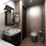 design inhabituel d'une salle de bain combinée à des toilettes