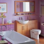 עיצוב מרווח של חדר אמבטיה עם שירותים
