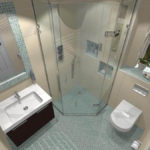 thiết kế phòng tắm với nhà vệ sinh và máy giặt