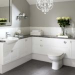 White bathroom combination with gray tones