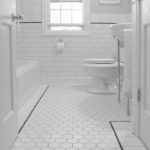 White Bathroom Honeycomb Tile Floor