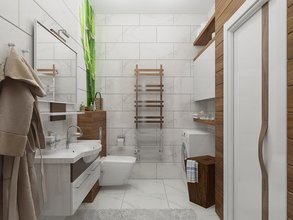 Eco style white bathroom