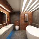 Grand carrelage clinker salle de bain granit gris