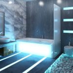 Grande salle de bain de style high-tech