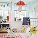 Çocuk odasının dekoru çok hafif ve parlak oyuncaklar.