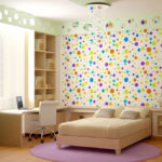 Renkli balonlar ile dekor çocuk odası duvar kağıdı