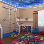 Décor plafond chambre enfant avec ciel étoilé