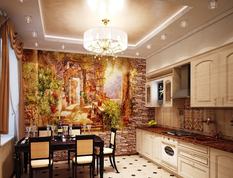 mutfak dekorasyon dekoratif taş duvar kağıdı