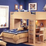 Bērnu istabas dizains diviem heteroseksuāliem bērnu kabineta mēbelēm