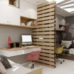 Proiectarea unei camere pentru copii pentru doi copii heterosexuali, zone separate
