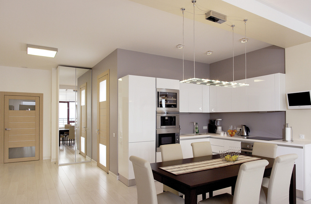 Kitchen design in a modern minimalism style.
