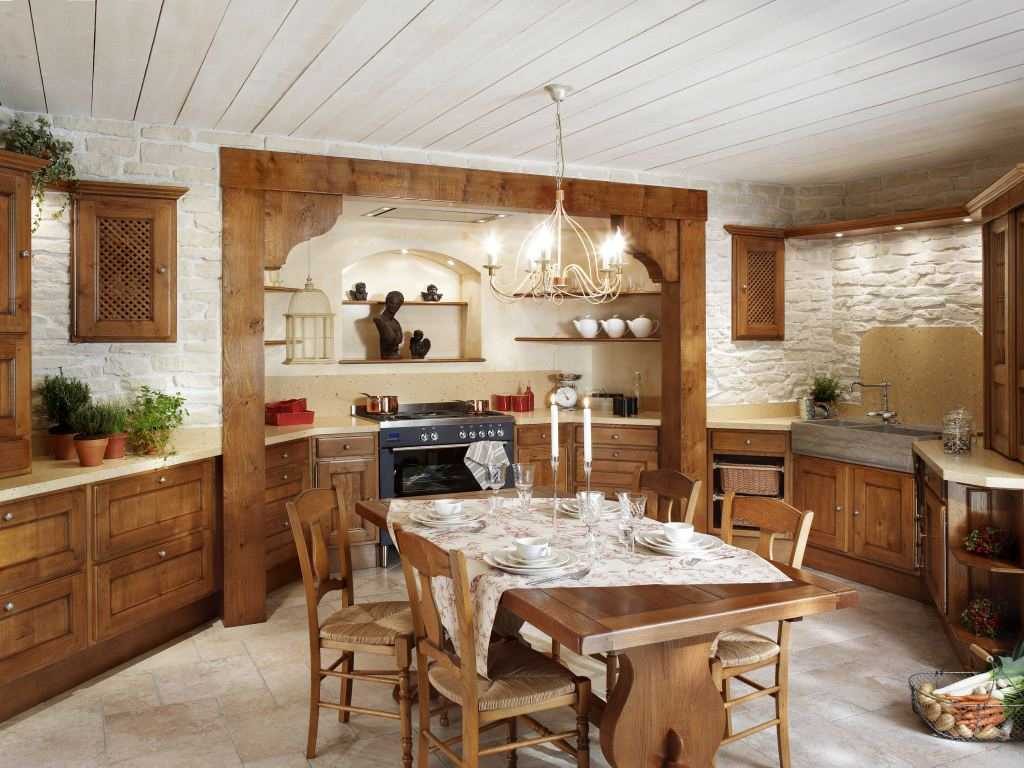 Kitchen design in modern rustic style