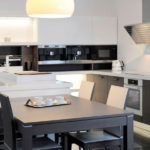 Modern design kitchen with dining area
