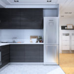 Kitchen design in a modern style with zoning