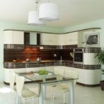 Modern design kitchen rounded corners and glass