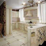 Virtuves dizains mūsdienīgā stilā - klasiskā stilizācija.