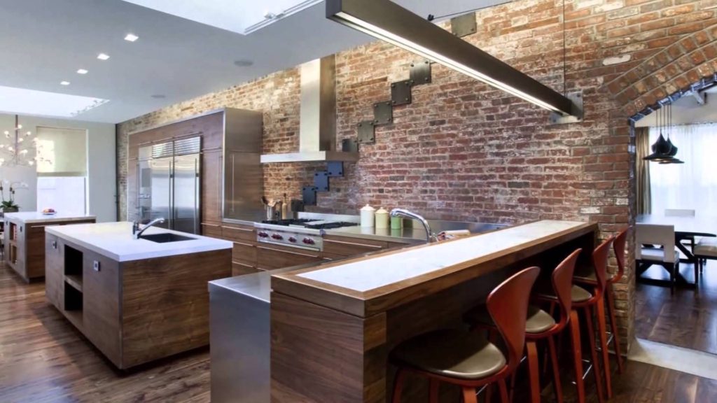 Loft ile modern yüksek teknoloji tarzı mutfak tasarımı