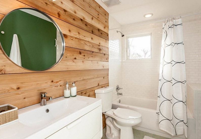 Phòng tắm 4 mét vuông với gỗ