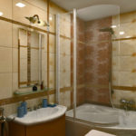 تصميم الحمام 6 متر مربع حدود البلاط مع زخرفة
