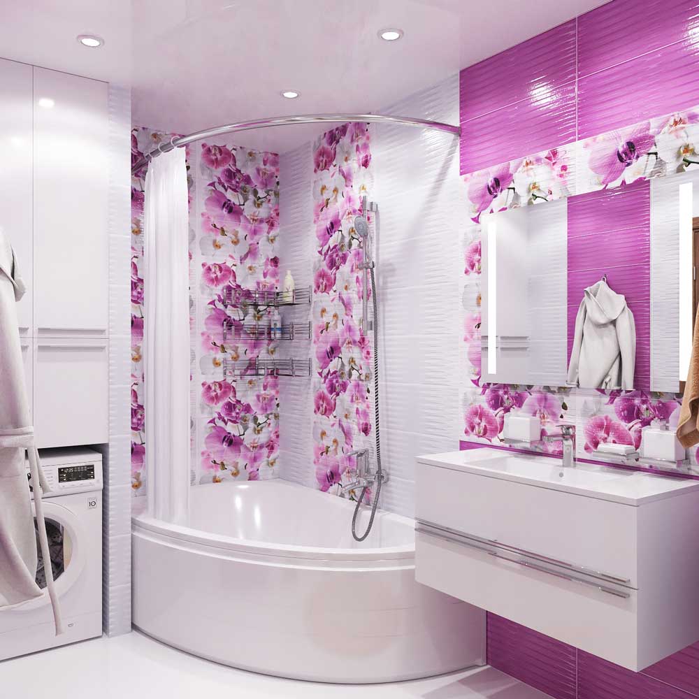 تصميم الحمام 6 متر مربع مجموعة واسعة من الألوان