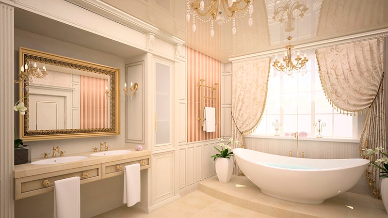 Klasisks vannas istabas dizains