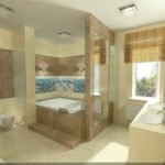 Conception de salle de bain en marbre de haute technologie dans une maison privée en marbre