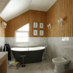 Thiết kế phòng tắm trong một ngôi nhà riêng lót và gạch đá cẩm thạch