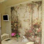 Papier peint intérieur de cuisine avec maçonnerie en plâtre décoratif