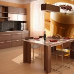Wall mural kitchen interior with cappuccino