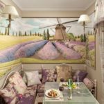 Wall mural kitchen interior with frame