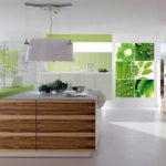 Sienas sienas virtuves interjers ekoloģiskā stilā