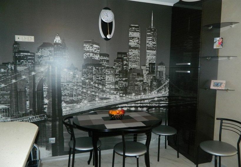 Wall mural high-tech style kitchen interior