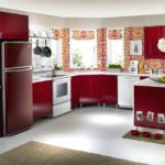 Kırmızı renklerde mutfak iç buzdolabı