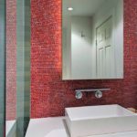 Mozaik banyo için ayna arka planda