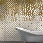 Mozaik banyo cam kehribar beyaz