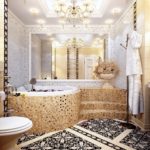 Mosaïque dans la salle de bain dans un style moderne