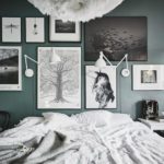 Fotogerçekçilik tarzında yatak odasında duvar dekorasyonu