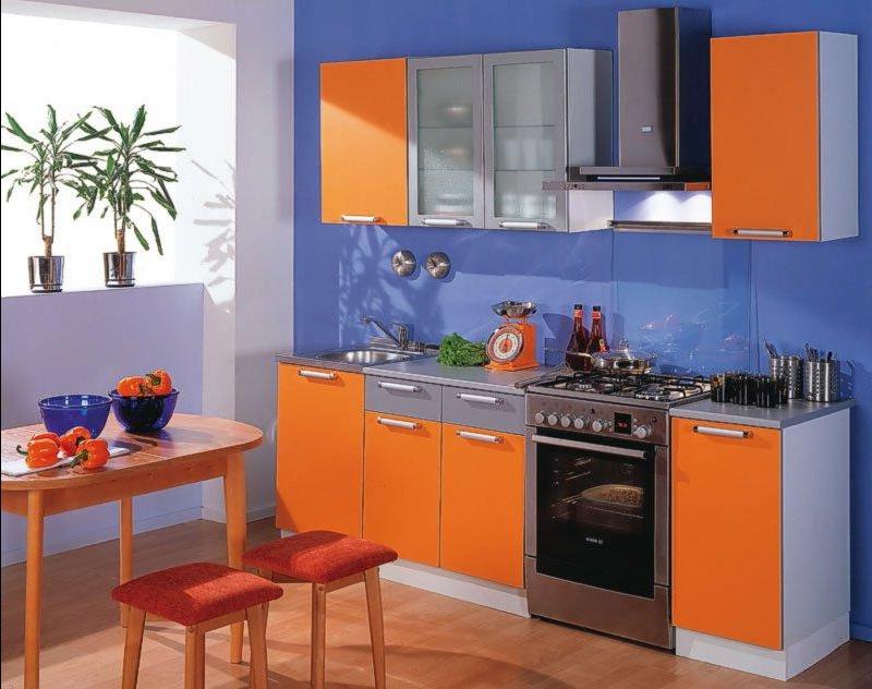 Combinație de culori interior bucătărie triadă una dominantă