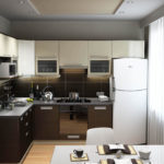 Kahverengi ve gri duvarlar modern beyaz mutfak