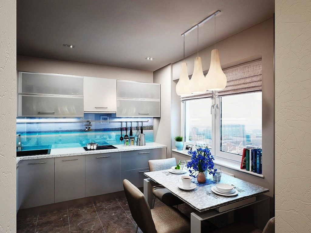 Panorama ile modern mutfak önlüğü