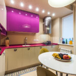 Modern kitchen purple gloss