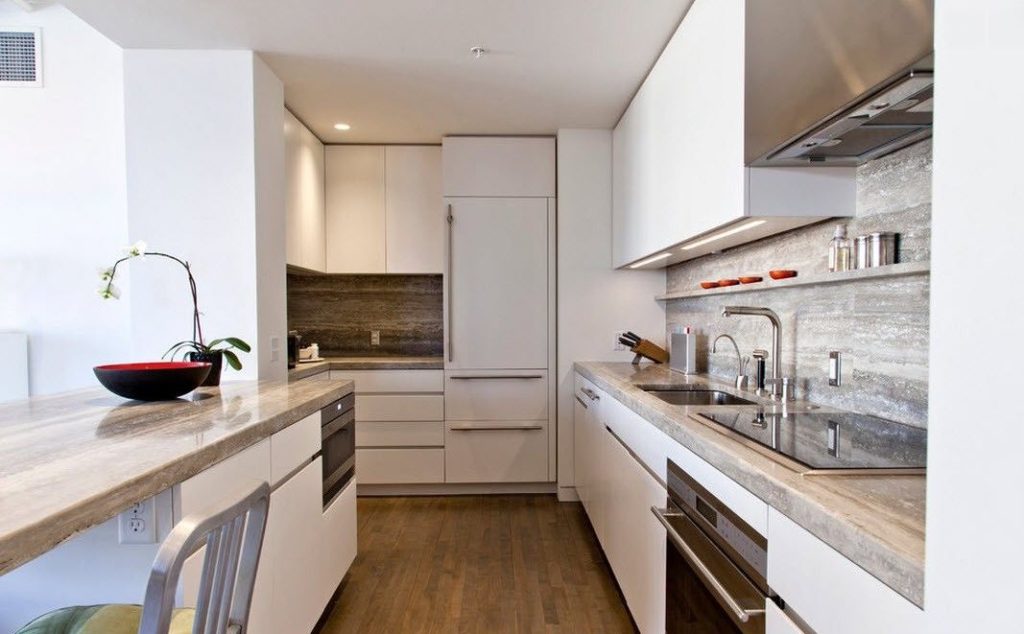 Modern kitchen narrow space
