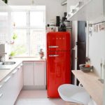 Bucătărie modernă într-un spațiu îngust